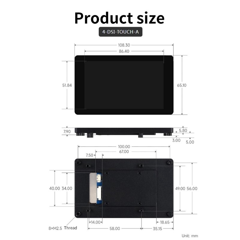 Écran A33T-DSI, écran LCD tact - Raspberry Pi 4 avis et prix