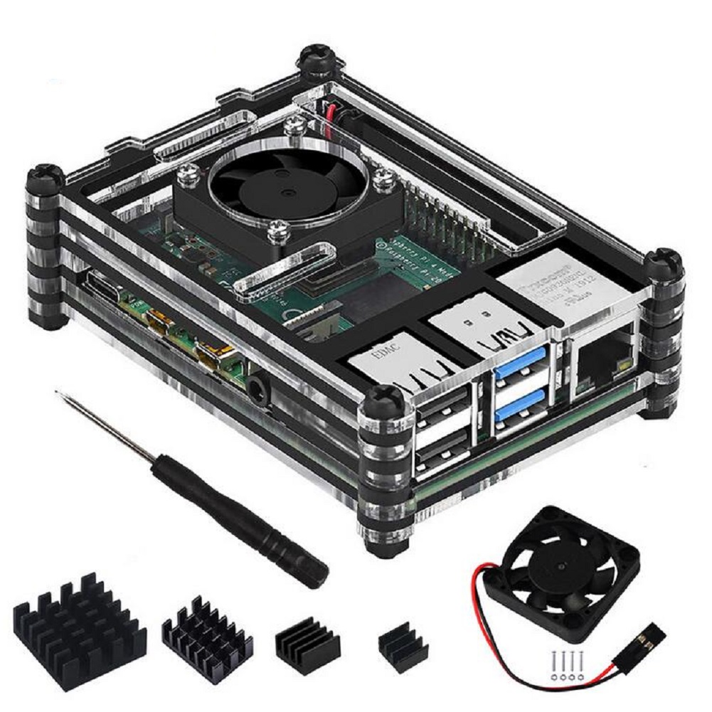 Boîtier transparent à 9 couche - Pi 4 Case avis et prix